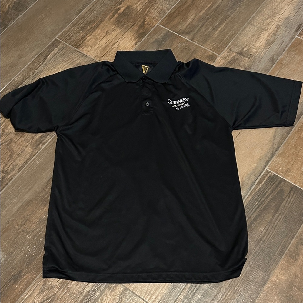 Guinness Black Performance Polo with Embroidered Logo